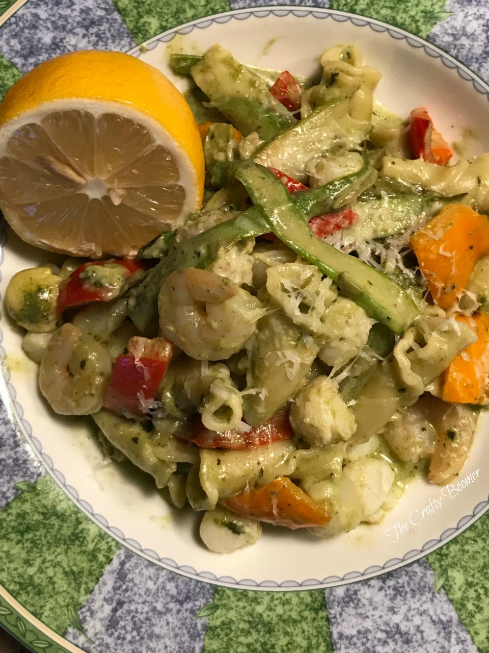 A fresh pasta dish flavored with plenty of basil