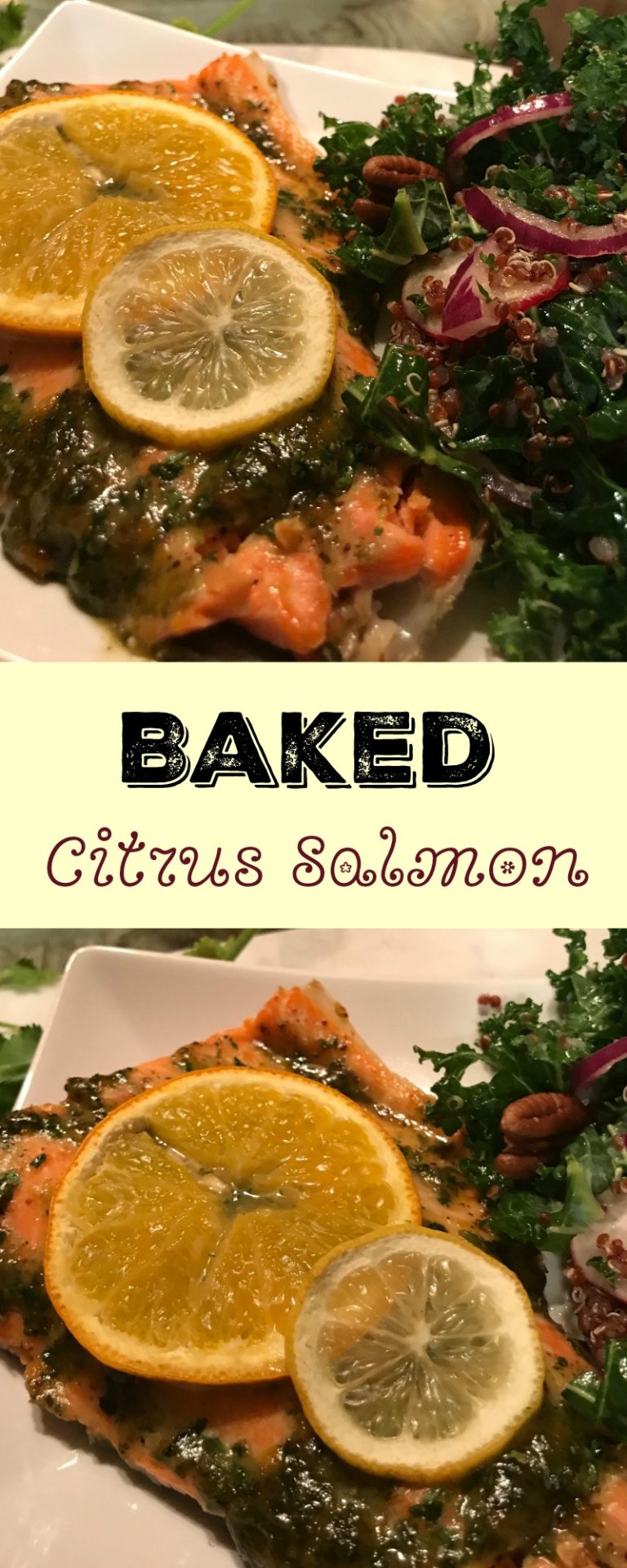 Baked citrus salmon full of tangy flavor. Satisfying and delightful with a bright taste.