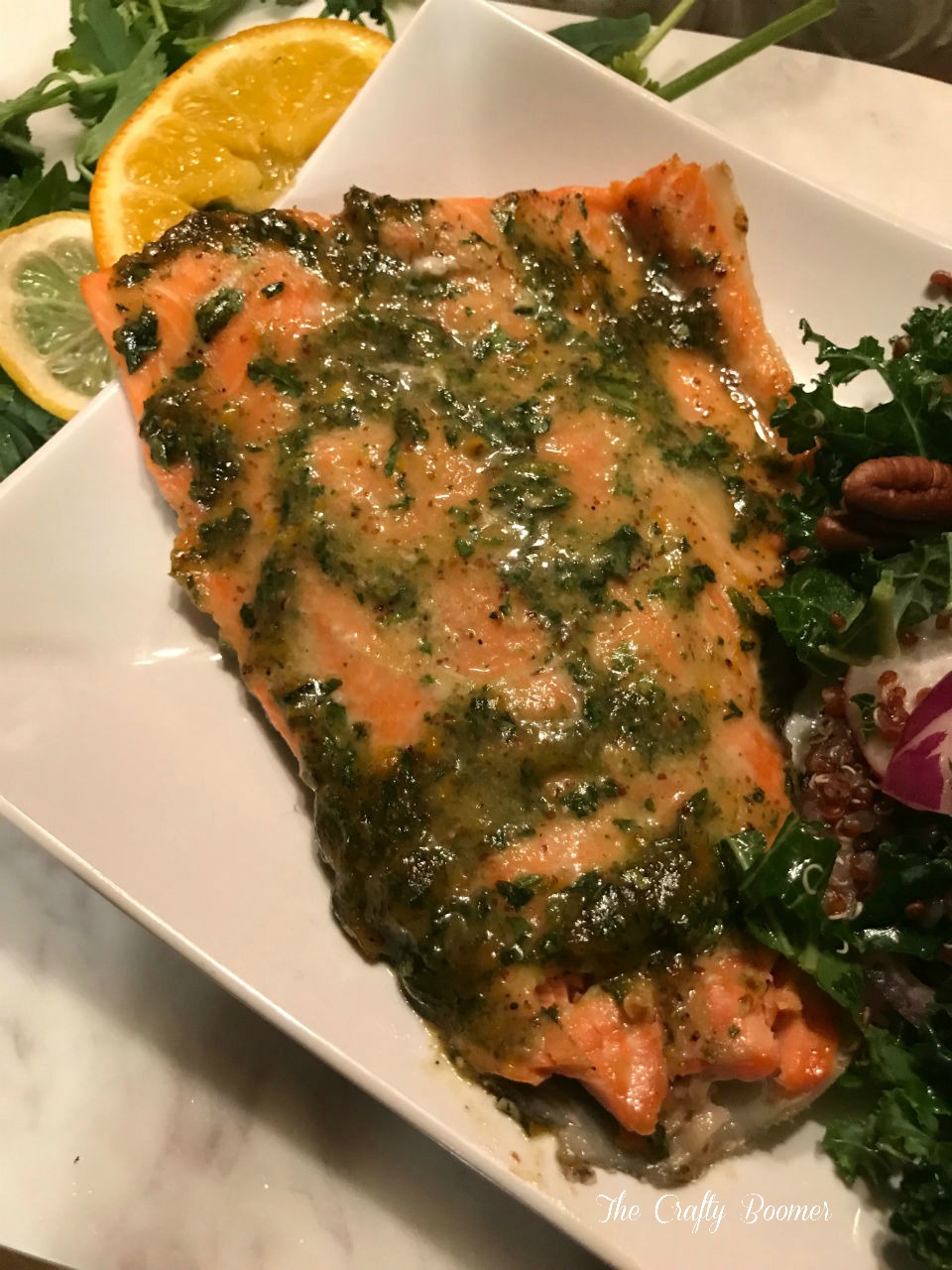 Baked citrus salmon full of tangy flavor. Satisfying and delightful with a bright taste.