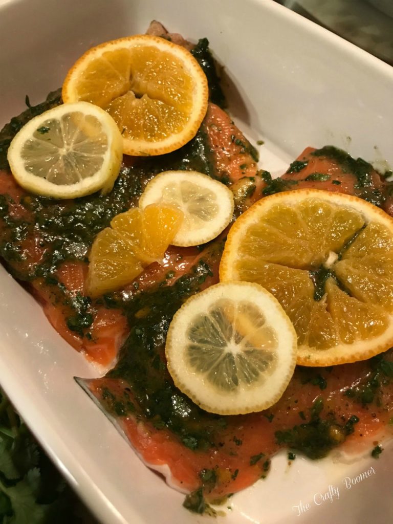 Baked citrus salmon full of tangy flavor. Satisfying and delightful with a bright taste.