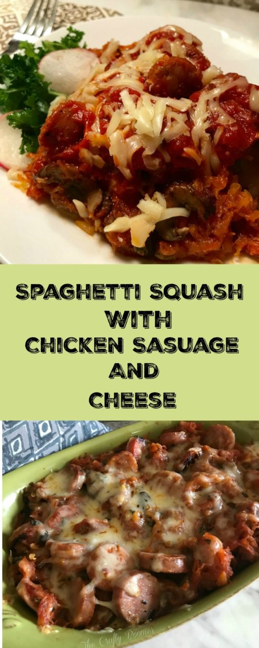 Spaghetti Squash with Chicken Sausage and Cheese