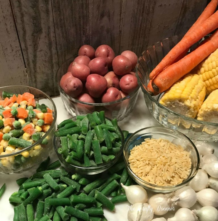 Cuts of beef cooked slowly over several hours in a beef broth and lots of root vegetables.