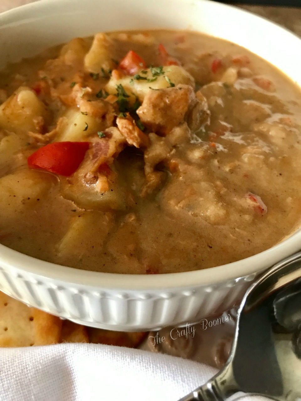 A rich hearty flavorful chowder.