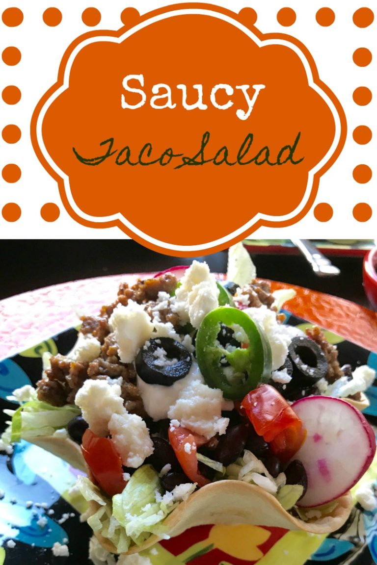 Make your saucy taco salad unique, add a blend of ingredients that makes your salad festive.