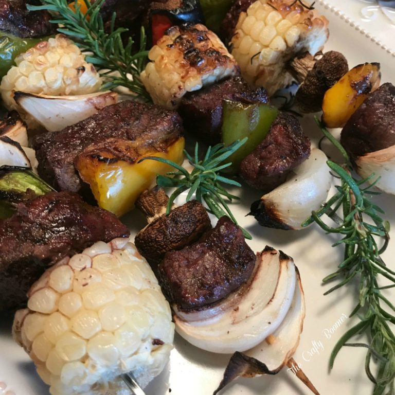 Grilled Smoky Steak Kebabs are the center of a perfect meal. A marinade adds flavor to these grilled to perfection kebabs.