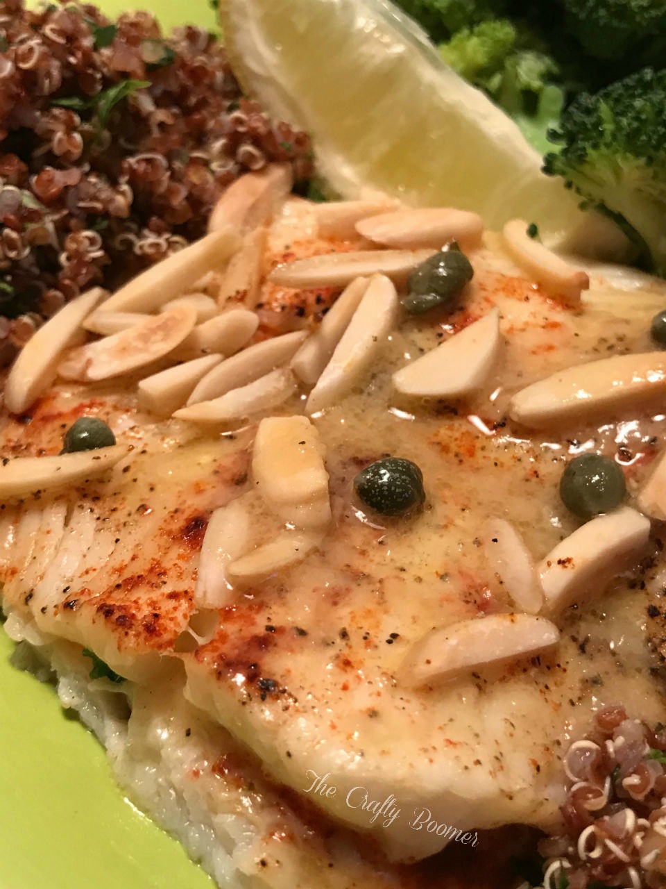 Baked fish with slivered almond is the perfect meal for the busy week day meal. It's quick and easy to prepare, and it's filled with wonderful nutrients.