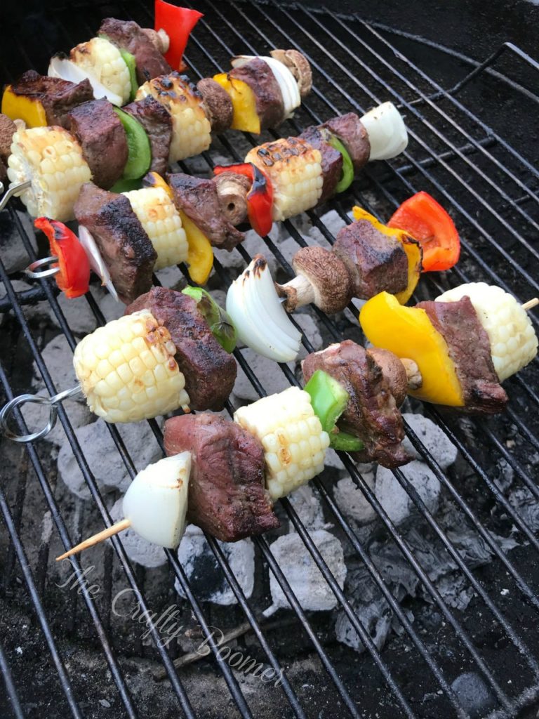 Grilled Smoky Steak Kebabs are the center of a perfect meal. A marinade adds flavor to these grilled to perfection kebabs.