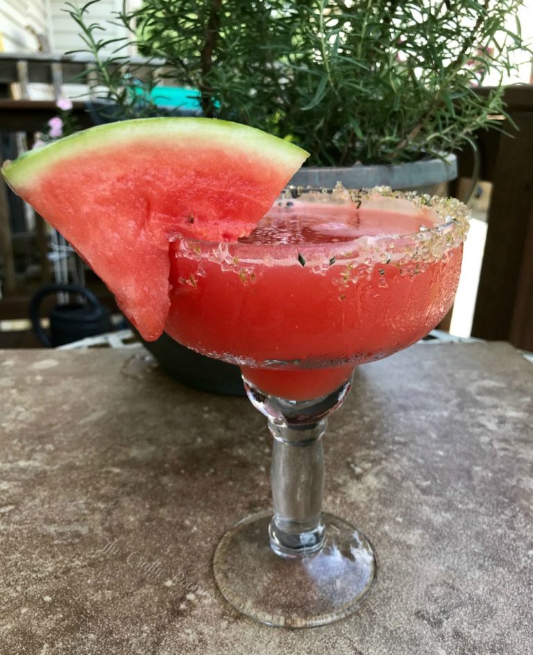 Rosemary infused watermelon margarita is literally relaxation in a glass. This cocktail has a bright fruit taste that screams summer.